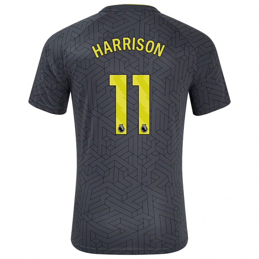 Bambino Maglia Jack Harrison #11 Nero Giallo Kit Gara Away 2024/25 Maglietta