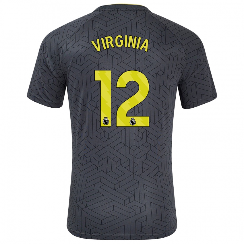 Bambino Maglia João Virgínia #12 Nero Giallo Kit Gara Away 2024/25 Maglietta