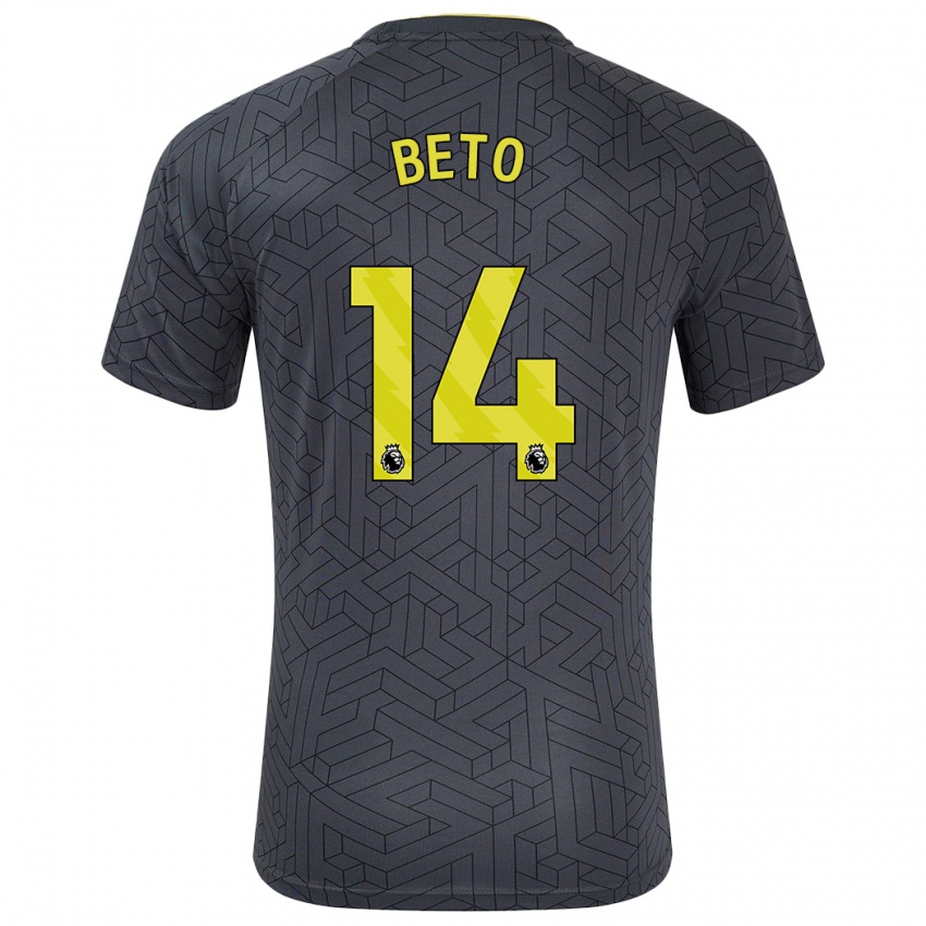 Bambino Maglia Beto #14 Nero Giallo Kit Gara Away 2024/25 Maglietta