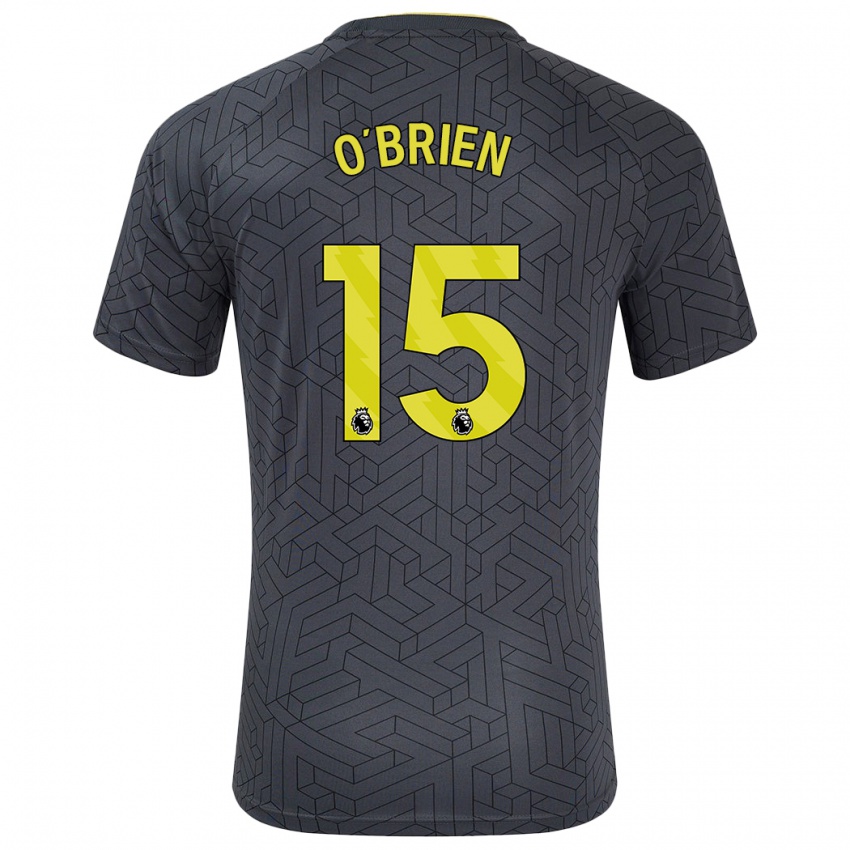 Bambino Maglia Jake O'brien #15 Nero Giallo Kit Gara Away 2024/25 Maglietta