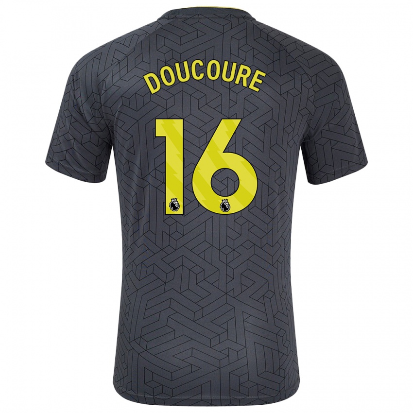 Bambino Maglia Abdoulaye Doucouré #16 Nero Giallo Kit Gara Away 2024/25 Maglietta