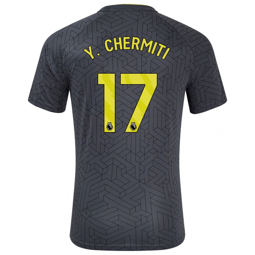 Bambino Maglia Chermiti #17 Nero Giallo Kit Gara Away 2024/25 Maglietta