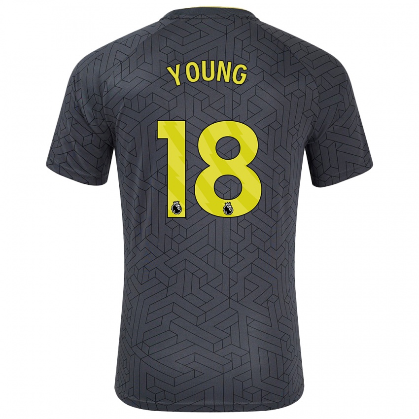 Bambino Maglia Ashley Young #18 Nero Giallo Kit Gara Away 2024/25 Maglietta