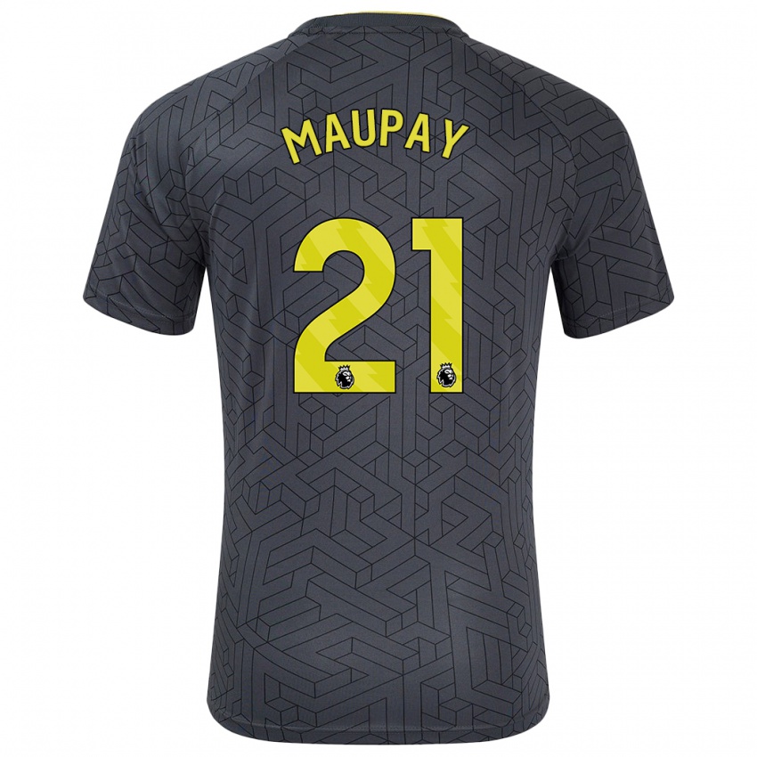 Bambino Maglia Neal Maupay #21 Nero Giallo Kit Gara Away 2024/25 Maglietta