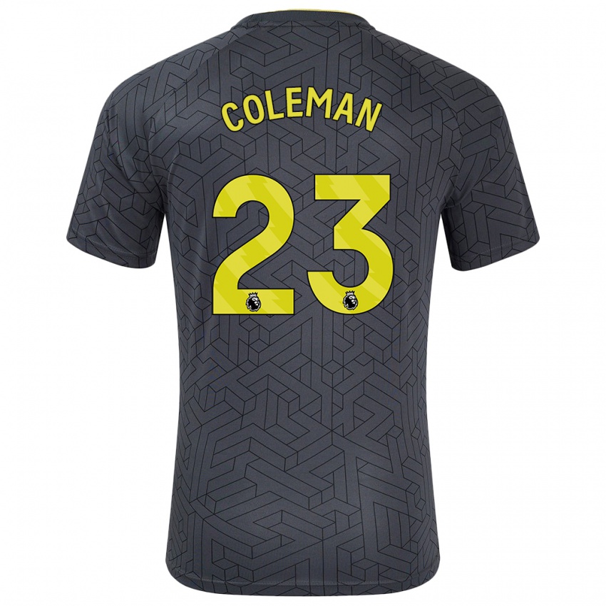 Bambino Maglia Seamus Coleman #23 Nero Giallo Kit Gara Away 2024/25 Maglietta