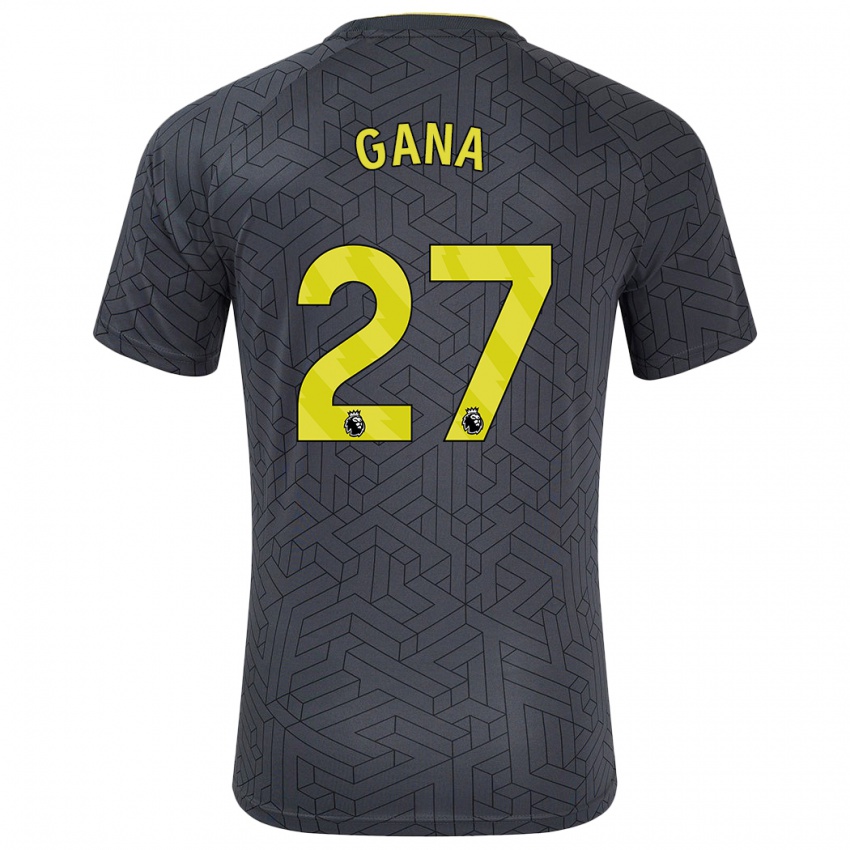 Bambino Maglia Idrissa Gueye #27 Nero Giallo Kit Gara Away 2024/25 Maglietta