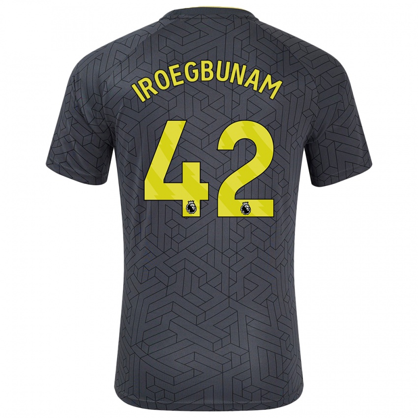 Bambino Maglia Tim Iroegbunam #42 Nero Giallo Kit Gara Away 2024/25 Maglietta