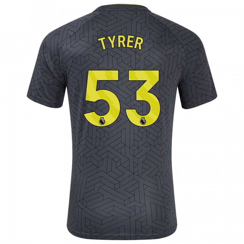 Bambino Maglia Harry Tyrer #53 Nero Giallo Kit Gara Away 2024/25 Maglietta