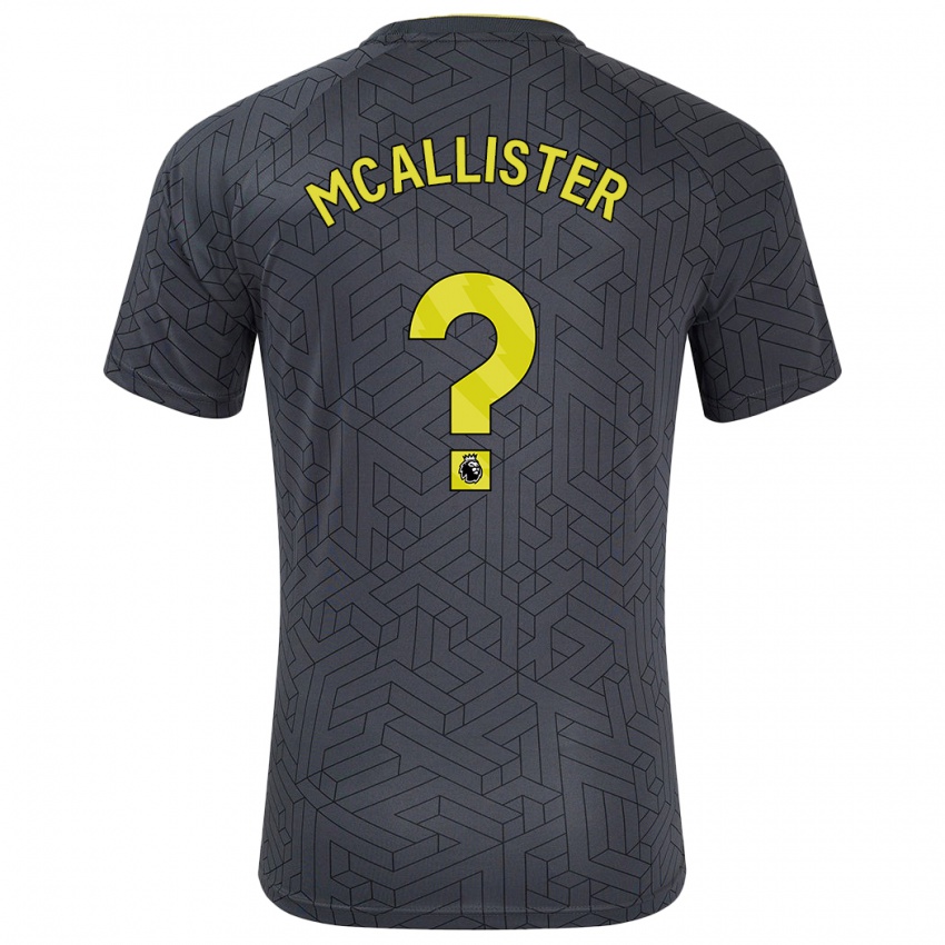 Bambino Maglia Sean Mcallister #0 Nero Giallo Kit Gara Away 2024/25 Maglietta