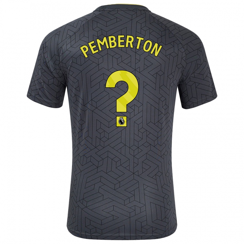 Bambino Maglia Dafi-Tomos Pemberton #0 Nero Giallo Kit Gara Away 2024/25 Maglietta