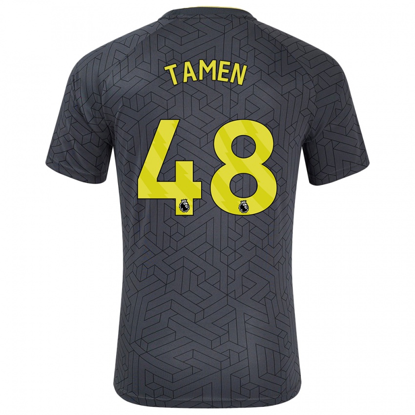 Bambino Maglia William Tamen #48 Nero Giallo Kit Gara Away 2024/25 Maglietta