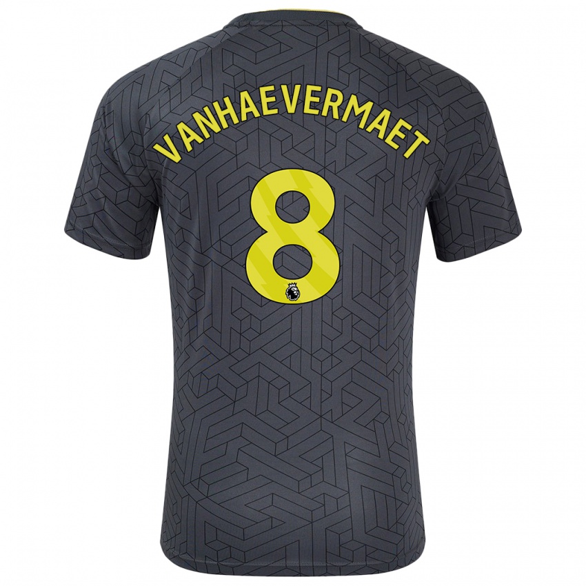 Bambino Maglia Justine Vanhaevermaet #8 Nero Giallo Kit Gara Away 2024/25 Maglietta