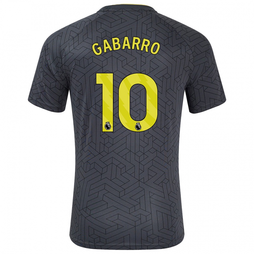 Bambino Maglia Inma Gabarro #10 Nero Giallo Kit Gara Away 2024/25 Maglietta