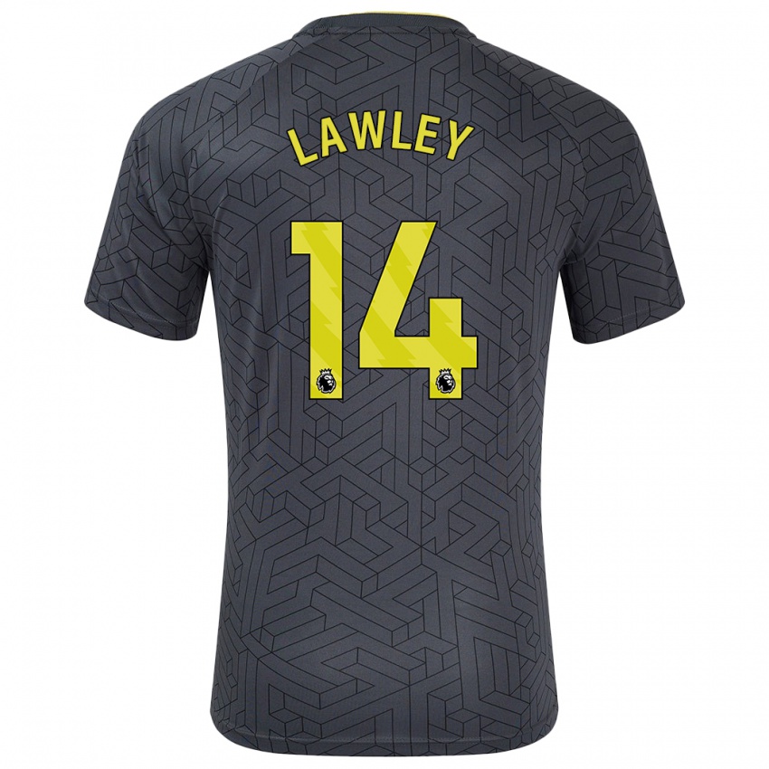 Bambino Maglia Melissa Lawley #14 Nero Giallo Kit Gara Away 2024/25 Maglietta