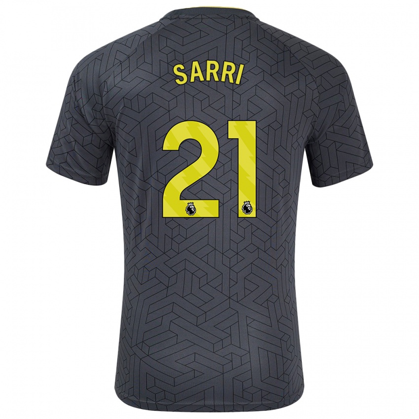 Bambino Maglia Veatriki Sarri #21 Nero Giallo Kit Gara Away 2024/25 Maglietta