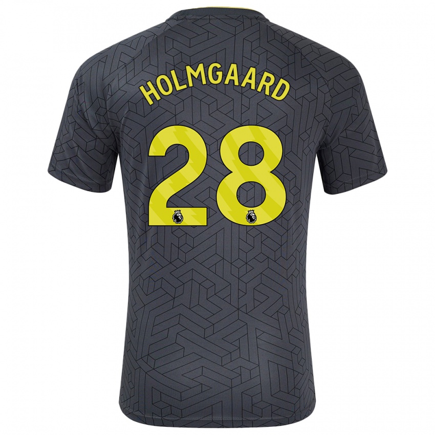 Bambino Maglia Karen Holmgaard #28 Nero Giallo Kit Gara Away 2024/25 Maglietta