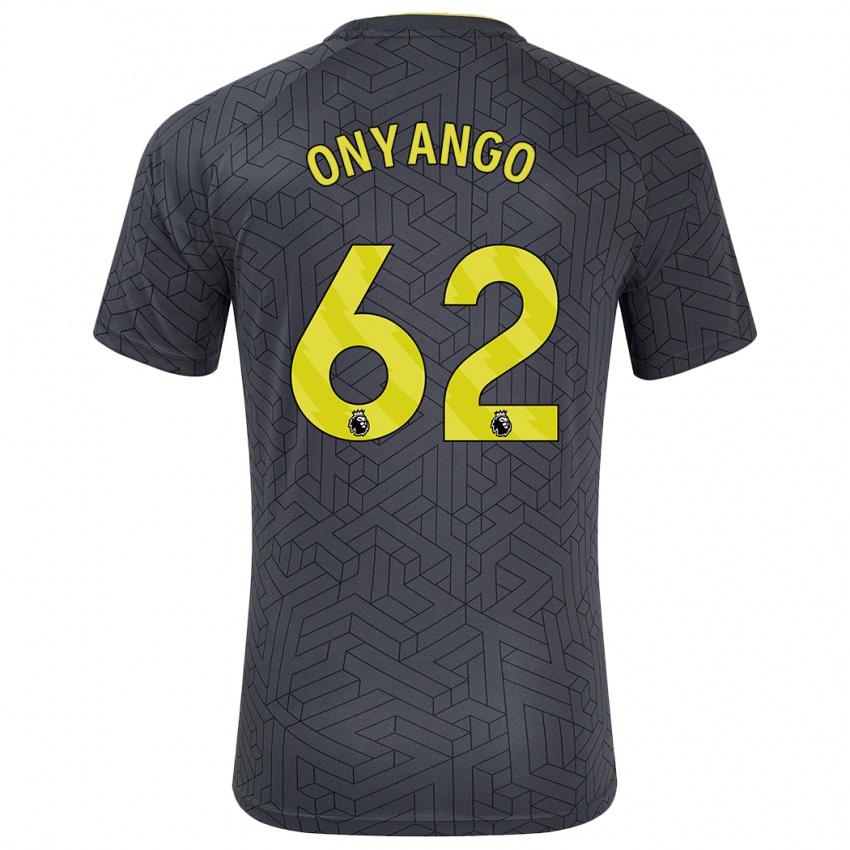 Bambino Maglia Tyler Onyango #62 Nero Giallo Kit Gara Away 2024/25 Maglietta