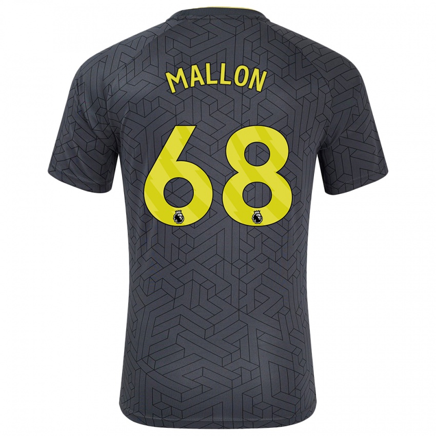 Bambino Maglia Mathew Mallon #68 Nero Giallo Kit Gara Away 2024/25 Maglietta