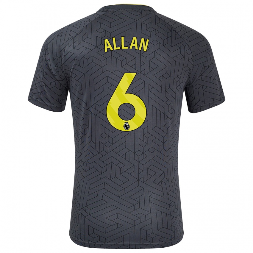 Bambino Maglia Allan #6 Nero Giallo Kit Gara Away 2024/25 Maglietta