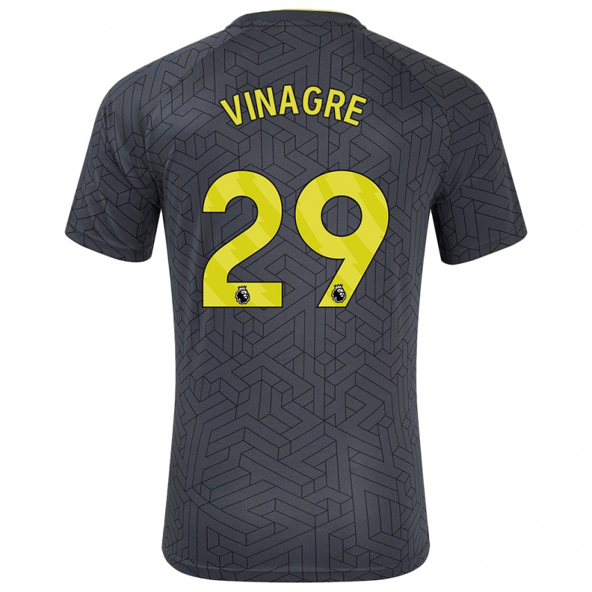 Bambino Maglia Ruben Vinagre #29 Nero Giallo Kit Gara Away 2024/25 Maglietta