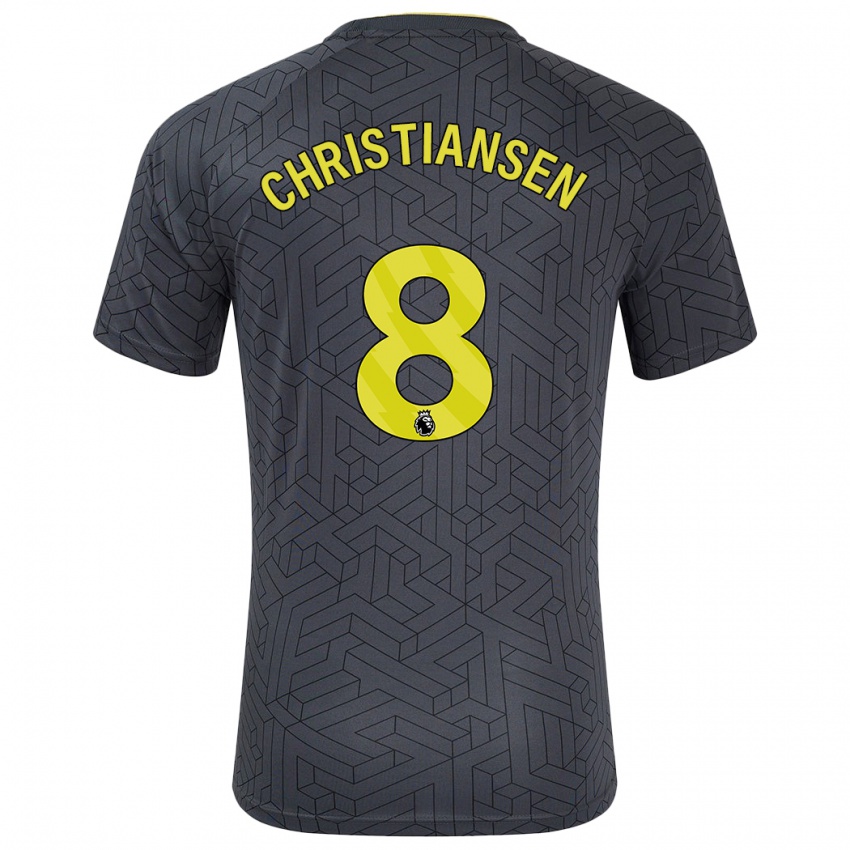 Bambino Maglia Izzy Christiansen #8 Nero Giallo Kit Gara Away 2024/25 Maglietta