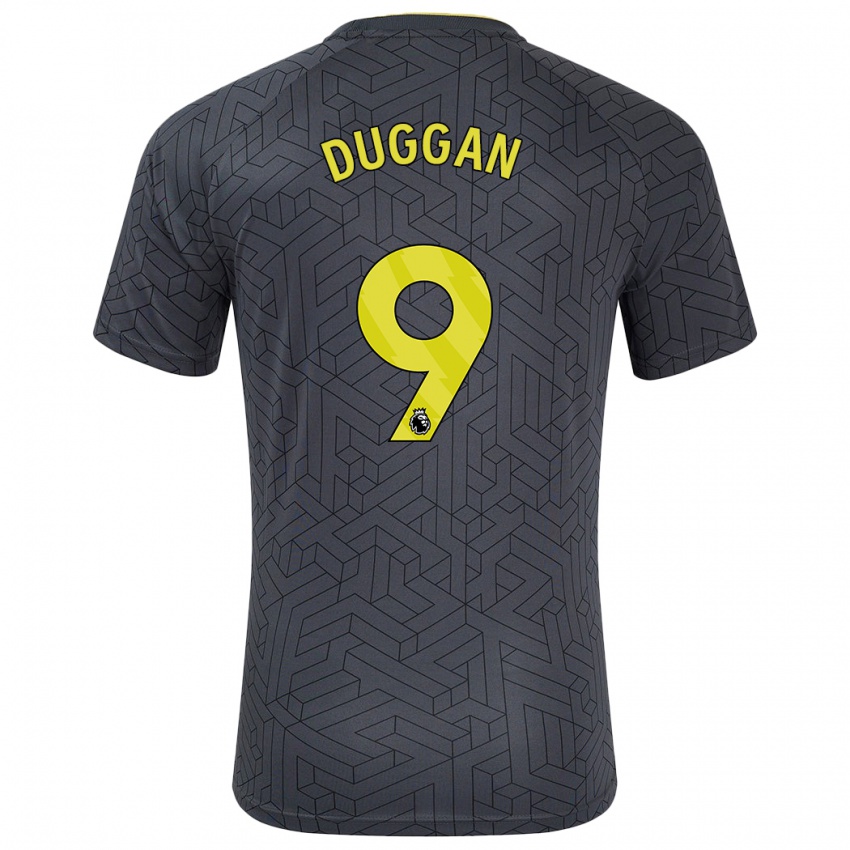 Bambino Maglia Toni Duggan #9 Nero Giallo Kit Gara Away 2024/25 Maglietta