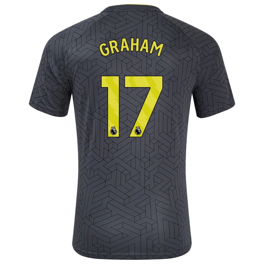 Bambino Maglia Lucy Graham #17 Nero Giallo Kit Gara Away 2024/25 Maglietta