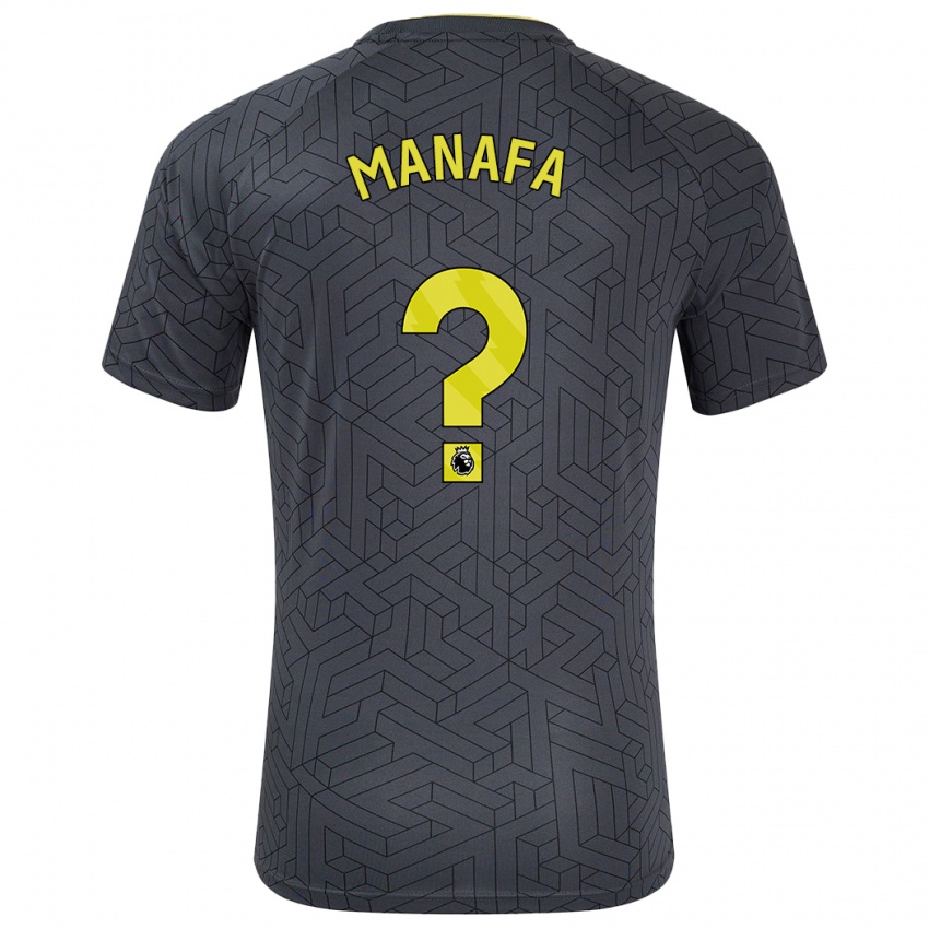 Bambino Maglia Saja Manafa #0 Nero Giallo Kit Gara Away 2024/25 Maglietta