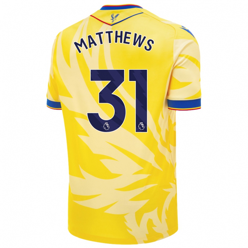 Bambino Maglia Remi Matthews #31 Giallo Kit Gara Away 2024/25 Maglietta