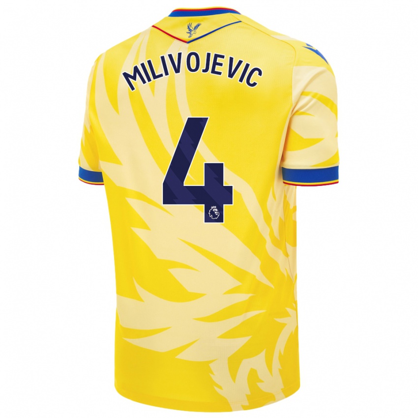 Bambino Maglia Luka Milivojevic #4 Giallo Kit Gara Away 2024/25 Maglietta