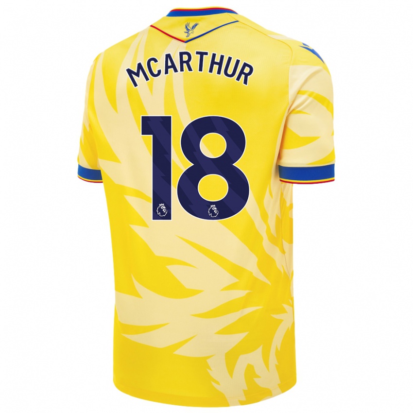 Bambino Maglia James Mcarthur #18 Giallo Kit Gara Away 2024/25 Maglietta