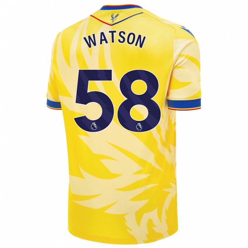 Bambino Maglia Noah Watson #58 Giallo Kit Gara Away 2024/25 Maglietta