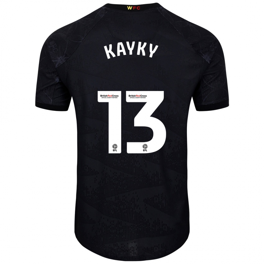 Bambino Maglia Kayky Almeida #13 Nero Bianco Kit Gara Away 2024/25 Maglietta