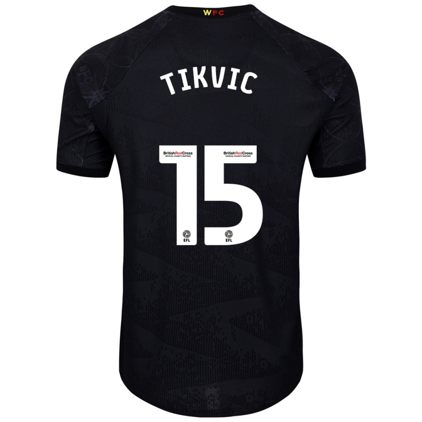 Bambino Maglia Antonio Tikvic #15 Nero Bianco Kit Gara Away 2024/25 Maglietta