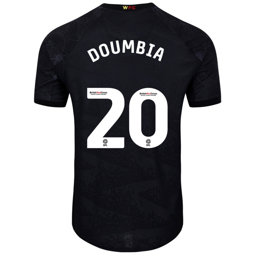 Bambino Maglia Mamadou Doumbia #20 Nero Bianco Kit Gara Away 2024/25 Maglietta