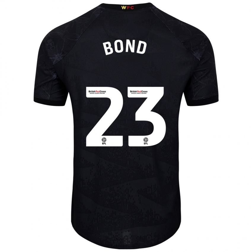 Bambino Maglia Jonathan Bond #23 Nero Bianco Kit Gara Away 2024/25 Maglietta