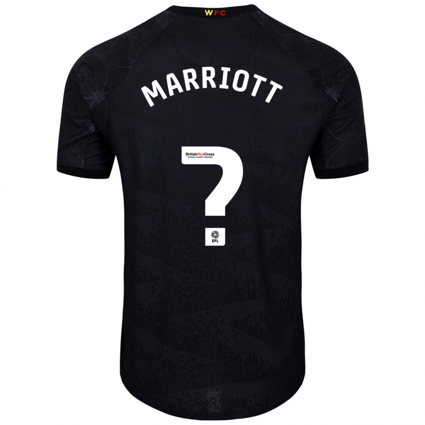 Bambino Maglia Alfie Marriott #0 Nero Bianco Kit Gara Away 2024/25 Maglietta