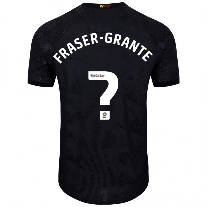 Bambino Maglia Zak Fraser-Grante #0 Nero Bianco Kit Gara Away 2024/25 Maglietta