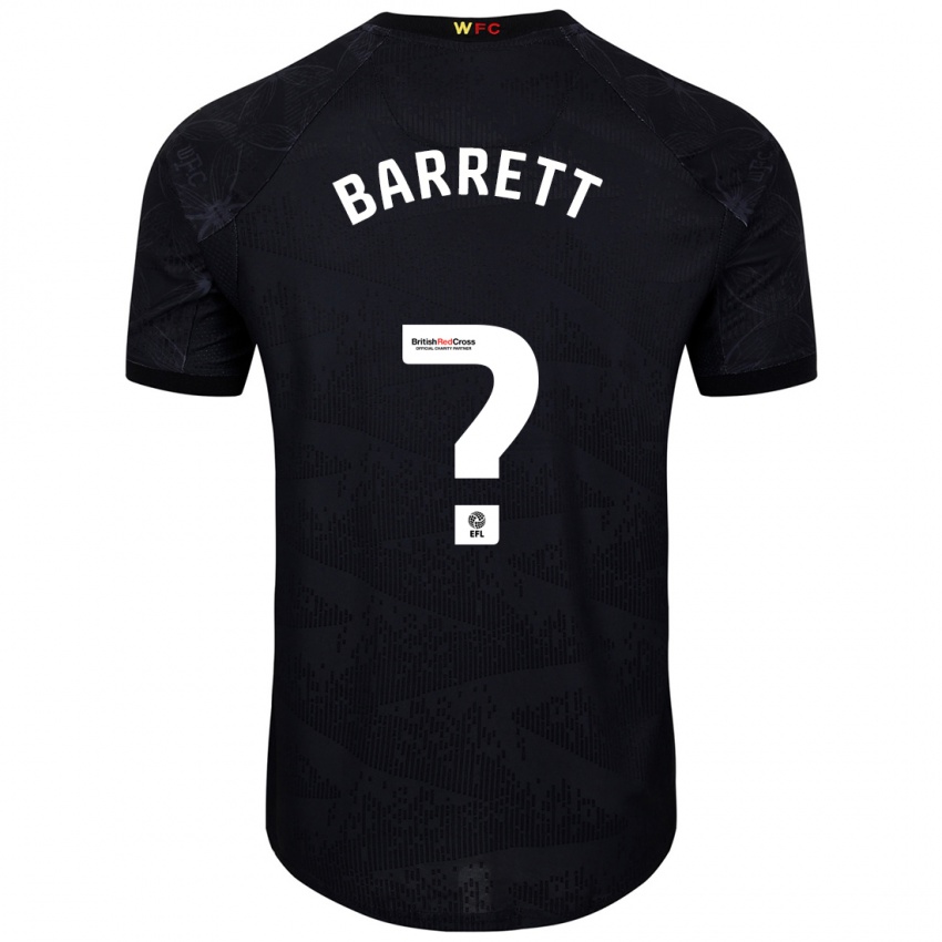 Bambino Maglia Hayden Barrett #0 Nero Bianco Kit Gara Away 2024/25 Maglietta