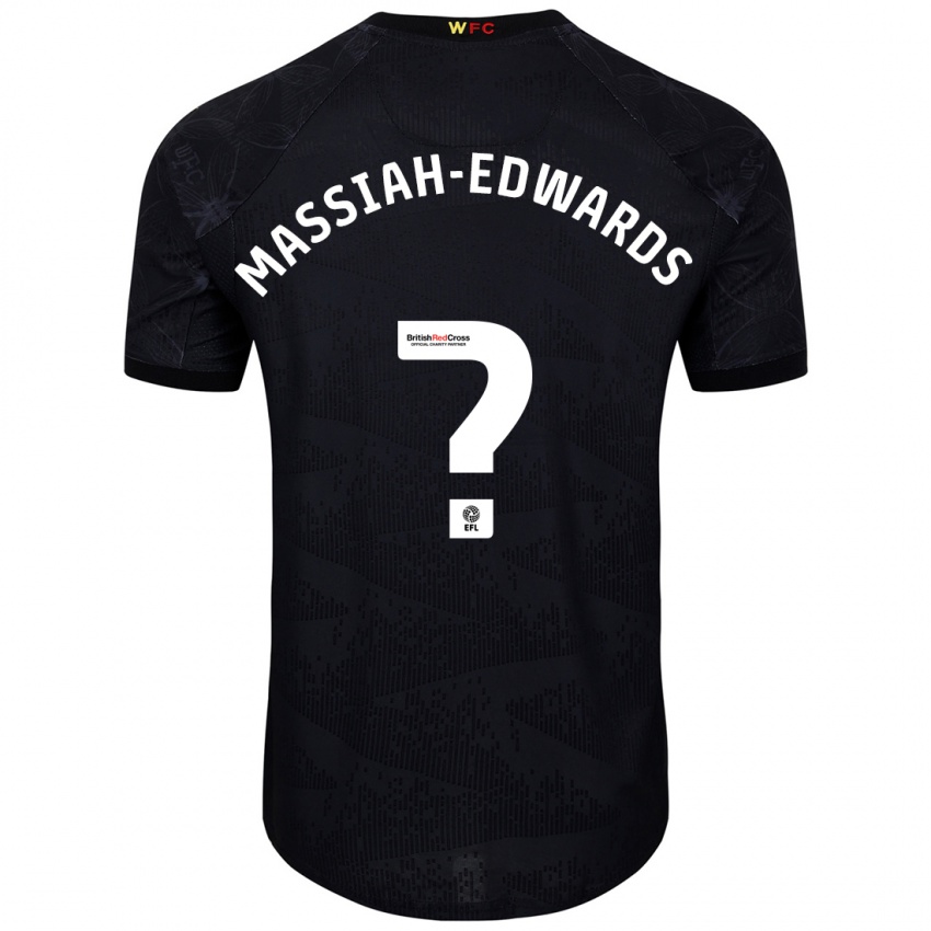 Bambino Maglia Zavier Massiah-Edwards #0 Nero Bianco Kit Gara Away 2024/25 Maglietta