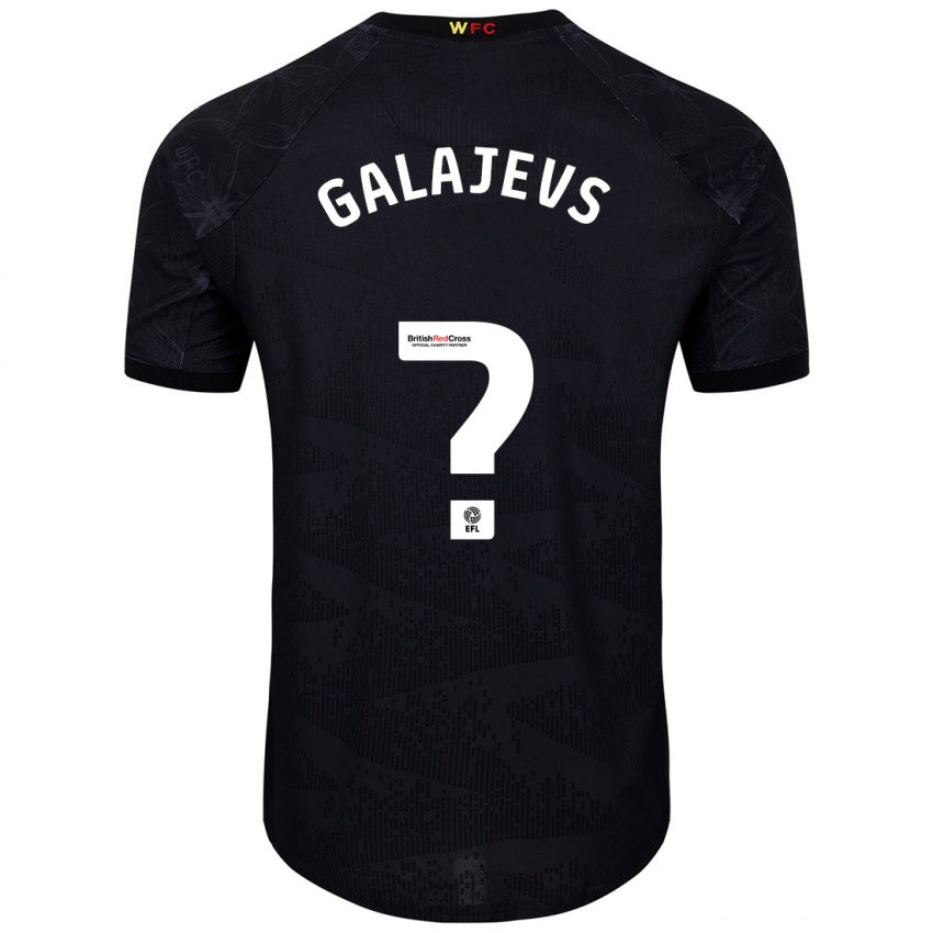 Bambino Maglia Marats Galajevs #0 Nero Bianco Kit Gara Away 2024/25 Maglietta