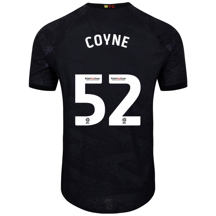 Bambino Maglia Aidan Coyne #52 Nero Bianco Kit Gara Away 2024/25 Maglietta