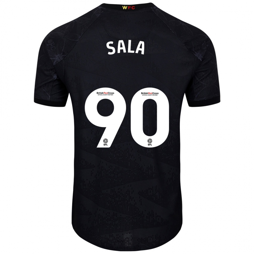 Bambino Maglia Joel Sala #90 Nero Bianco Kit Gara Away 2024/25 Maglietta