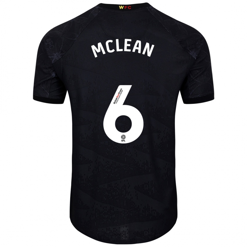 Bambino Maglia Sophie Mclean #6 Nero Bianco Kit Gara Away 2024/25 Maglietta