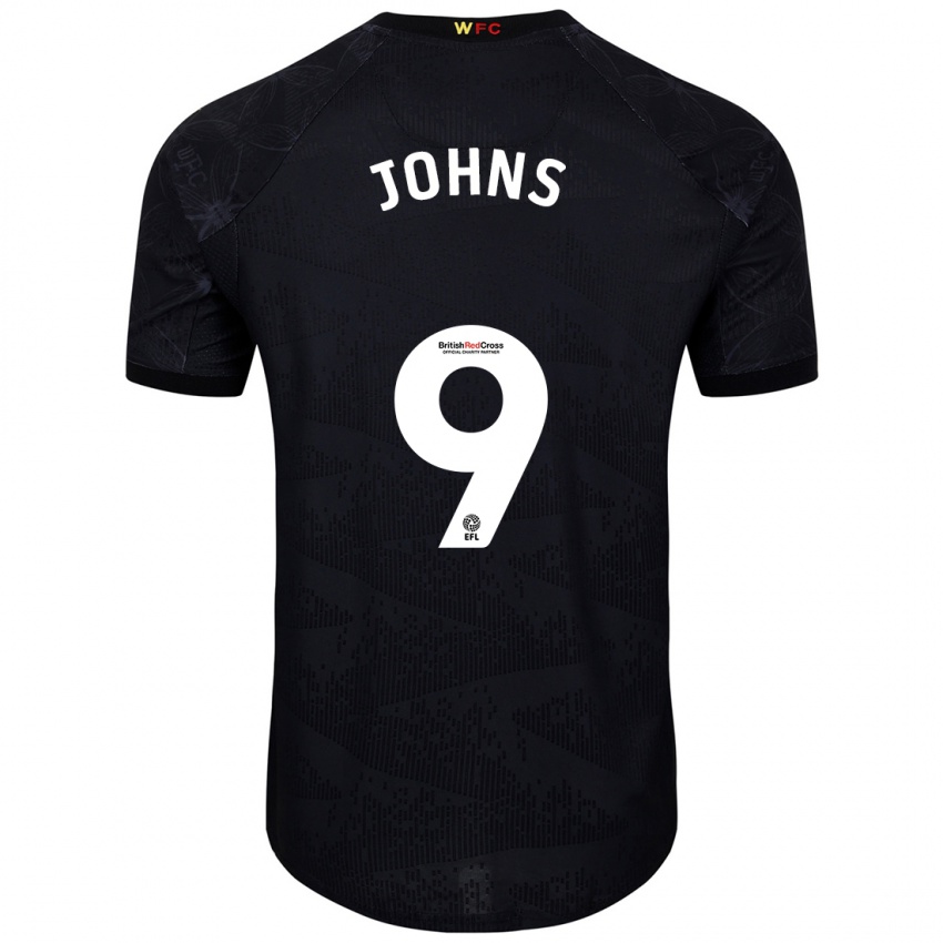 Bambino Maglia Carly Johns #9 Nero Bianco Kit Gara Away 2024/25 Maglietta