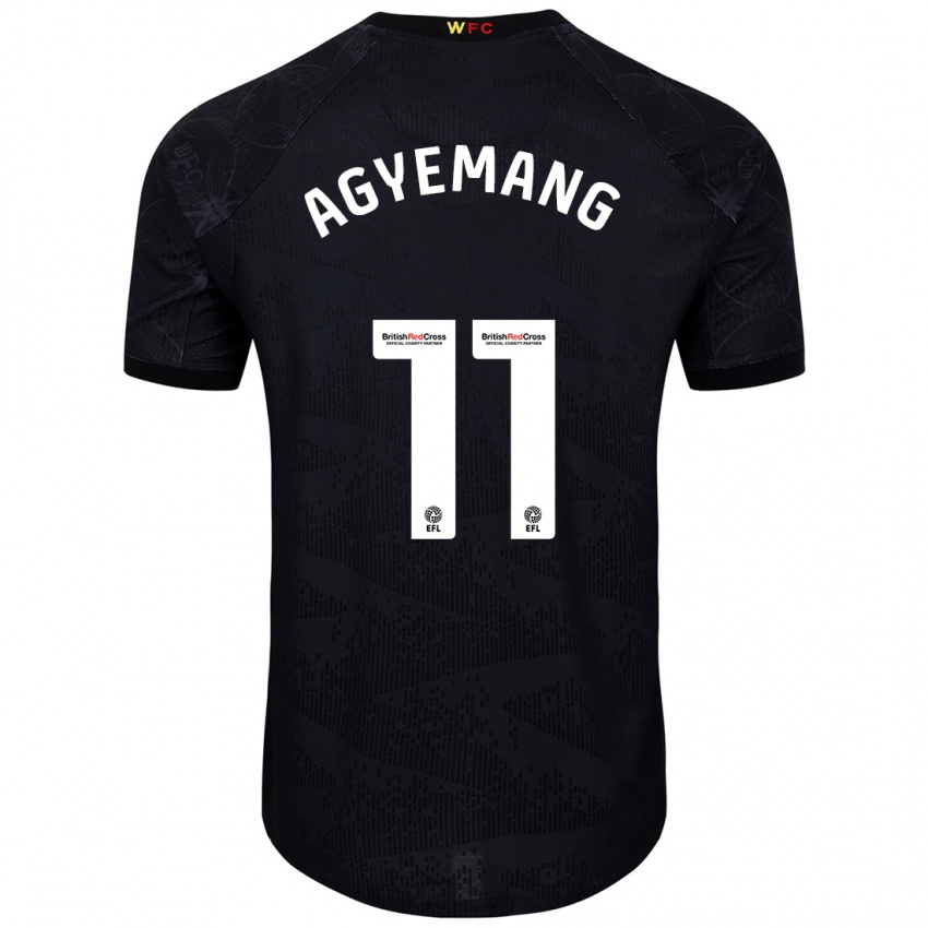 Bambino Maglia Michelle Agyemang #11 Nero Bianco Kit Gara Away 2024/25 Maglietta