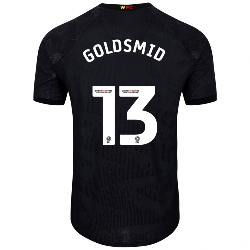 Bambino Maglia Jacqui Goldsmid #13 Nero Bianco Kit Gara Away 2024/25 Maglietta