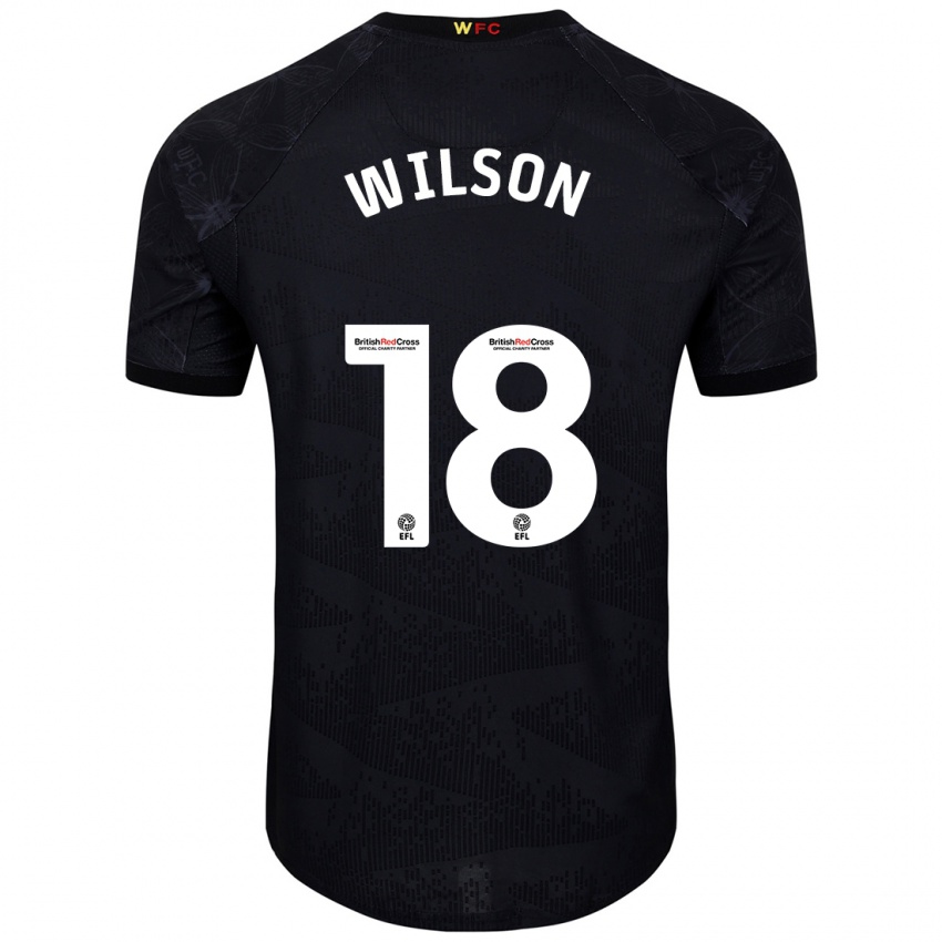 Bambino Maglia Poppy Wilson #18 Nero Bianco Kit Gara Away 2024/25 Maglietta