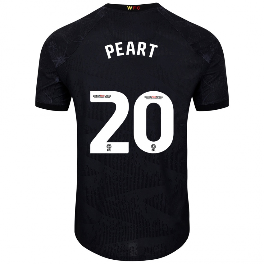 Bambino Maglia Kalani Peart #20 Nero Bianco Kit Gara Away 2024/25 Maglietta