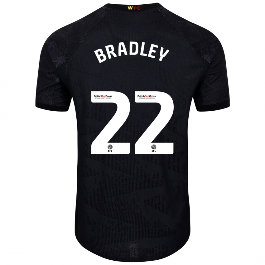 Bambino Maglia Jade Bradley #22 Nero Bianco Kit Gara Away 2024/25 Maglietta